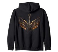Electric Guitar with Wings Music Lover Rock And Roll Felpa con Cappuccio