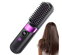 Electric Hair Brush - Portable Rechargeable Straightener, Adjustable Heat 4 Level Settings with Safety Auto Shut Off Feature, Ideal for Home Travel College Dorm Apartment Vacation Women Family Styling