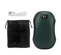 Electric Hand Warmer Rechargeable Power Bank Double Side Heating Display 6000mAh Pocket Size Hand Heater for Winter (Green)
