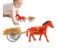 Electric Horse Toy, Carriage Desktop Decor, Retro Walking Model, Vintage Style Design, Batteria Operated Movement, Compact Accessories for Home School Daycare Use