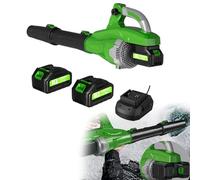 Electric Leaf Blower, Cordless Leaf Blower with 2 21v Batteries And Charger, 120 Minutes Working Time, 16 Speed Modes, Suitable for Lawn Care, Dust Removal, Leaves, Yard