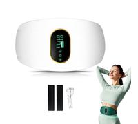 Electric Massage Belt, Abdominal Waist Training Massage Instrument, Instrument for Men and Women (White)