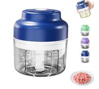 Electric Mini Garlic Chopper Set, Multi-Functional Portable Vegetable Cutter Set, 250/320ML Rechargeable, for Garlic, Chili, Onion, Ginger, and Celery (Blue)