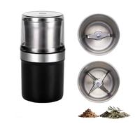 Electric Multi-Use Cup Grinder, Coffee Bean Grinder, Salt and Pepper Grinder Set, Large Capacity Stainless Steel, Detachable Cup, Easy Clean (Us/Eu Plug) (Double/Four blade)