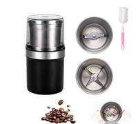 Electric Multi-Use Cup Grinder - Large Capacity Stainless Steel, Coffee Grinder & Spice Grinder for Home Kitchen, Powerful Motor & Stainless Steel Blade, Detachable Cup, Easy Clean (Double Cup)