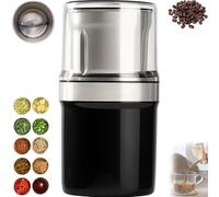 Electric Multi-Use Cup Grinder, Large Capacity Stainless Steel Coffee & Spice Grinder for Home Kitchen with Detachable Cup for Grain Nuts Coffee Beans Spices (Single Cup A)