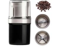 Electric Multi-Use Cup Grinder, Large Capacity Stainless Steel, Double-layer design, dry and wet grinding, Portable household electric coffee grinder (Tazza doppia)