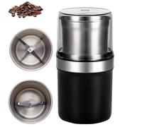 Electric Multi-use Cup Grinder - Large Capacity Stainless Steel, One-Touch Coffee Grinder, Easy Clean, Coffee Grinders & Spice Grinders for Home Kitchen (Double Cup)