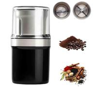 Electric Multi-use Cup Grinder, Large Capacity Stainless Steel, One-Touch Operation, Detachable Easy Clean Cup for Coffee Bean,Dried Spice,Pepper,Grain (Doubte Cup)