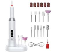 Electric Nail Drill, Electric File for Nails, Adjustable Speed Nail Drills Kit, Nails Grinder with 12 Drill Bits, 13,2 x 2,3 cm Professional Electric Nail Grinder for Pedicure, Salon Use & Manicure
