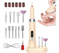 Electric Nail File, Adjustable Speed Nail Drill Kit, Cordless Nail Drill, Nail Drill Machine Nail Grinder with 12 Drill Bits, Professional Nail Care Kit for Home Salon and Pedicure Use