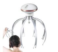 Electric Octopus Head Massager, Scalp Scratcher Scruncher, Cordless Rechargeable Claw Massager, Multi-Mode Stress Relief, Tool for Home Office Travel, 15.4x15.4x17.5cm Gold