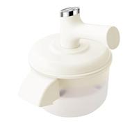 Electric Peeler Fruits and Vegetables, 2-in-1 Potato Peeler & Mixer (White) | Automatic peeler with a transparent chamber and detachable whisk for peeling and mixing during everyday kitchen preparation.