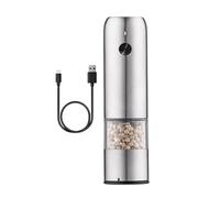 Electric Pepper Grinder - 14x6.2x4.4cm Stainless Steel | USB Rechargeable Salt And Pepper Grinder | Salt Peppers Mill | Adjustable Coarseness Automatic spicce Grinders For Kitchen Cooking Dining Table