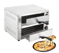 Electric Pizza Oven Countertop, 16 Inch Electric Double Bread Maker Pizza Maker with Timer Independent Temperature Adjustment, Stainless Steel Multipurpose Snack Toaster Oven