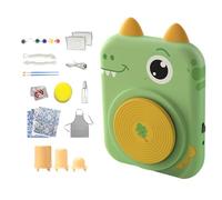 Electric Pottery Turntable, Kids Dinosaur Clay Machine Kit | Dry Clay Paint Tool Complete Craft Set For Beginners Boys Girls Art Painting Birthday Gift