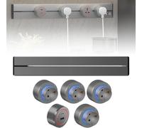 Electric Power Strip with Movable Rail, Rail Power Socket Strip with Universal Outlets, Movable Track Socket with LED Light, Wall-Mounted Power Rail for Kitchen, Office, Living Room, Study