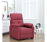 Electric Recliner Massage Chair, Power Reclining Divano con 6 programmi di vibrazione, tessuto confortevole Upholstery, 73 x 90 x 100 cm per Living Room, Bedroom, Wine Red
