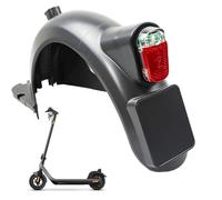 Electric Scooter Mudguard Set - E-Bike with Safety Light | Scooter Mud Flap Kit with Mounting Plate Bracket, Waterproof Guard for Scooters, Night Visibility Protection