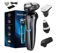 Electric Shaver for Man, 4D Floating Head Shaver, Fast Charging, Quiet Motor, Dual-Track Blades, IP6X Waterproof (Black,Upgrade)