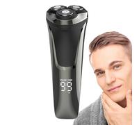 Electric Shaver for Men, Rotary Beard Trimmer, 2.28x2.29x6.18 In 4D Tool with Floating Head, Wet Dry Grooming Gear with Function, USB Rechargeable Device Display, Home Accessories for Travel Daily Use