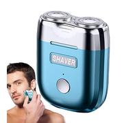 Electric Shavers, Beard Trimmer Men, Wet Dry Cordless Grooming Tool, Rechargeable Waterproof Razor, Duals Bladed System, Black Color, Face Beard Sideburns Use, 7.1x5.5x3.5cm Silver Orange Blue