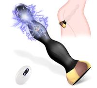 Electric Shock Anal Beads Vibrating Butt Plug Adult Sex Toys, Electric Shock Pulse Silicone Anal Vibrator ricaricabile, Impermeabile G-spot Stimulatore Maschio Massaggio della Prostata per Uomini