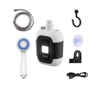 Electric Shower Pump With Light - Portable Camping Shower, 2200mAh Battery | Portable Outside Activities Equipment For Hiking Garden Beach Caravan Motorhome Outdoor Showering Rechargeable