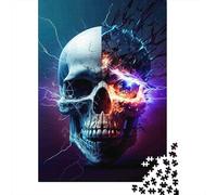 Electric Skull Art 1000 Pezzi Carta Ecologica Puzzle Premium Per Adulti Decompressione Del Gioco Educativo Decorazione Murale Regali 52x38cm/1000pcs