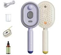 Electric Spray Air Cushion Massage Comb,3-in-1 Self Cleaning Cordless Anti-Static Detangling Comb Air Cushion Massage,for Wet Dry Hair and Home Spa Treatment (E)