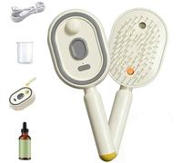 Electric Spray Air Cushion Massage Comb,3-in-1 Self Cleaning Cordless Anti-Static Detangling Comb Air Cushion Massage,for Wet Dry Hair and Home Spa Treatment (A)