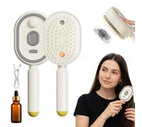 Electric Spray Air Cushion Massage Comb, Spray Comb Type-C Rechargeable Portable Hair Care Sprayer Anti-Static & Detangling&Anti-Static Vibration Scalp Massage Hairbrush for All Hair Types