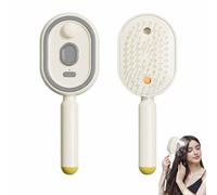 Electric Steam Brush for Hair,Rechargeable Vibration Misting Brushing,Red Light Air Cushion Mister Brush,Detangling & Anti-Static,Reduce Frizz,Smooth & Nourish,Portable Cordless Hair Tool (beige)