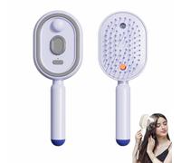 Electric Steam Brush for Hair,Rechargeable Vibration Misting Brushing,Red Light Air Cushion Mister Brush,Detangling & Anti-Static,Reduce Frizz,Smooth & Nourish,Portable Cordless Hair Tool (purple)