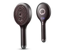 Electric Steam Brush Rechargeable Anti-static Comb Black | Water Spray Detangling, Reduces Frizz, Smooths Nourishes Hair