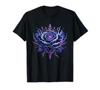 Electric Storm Rose Gothic Purple Lightning Maglietta