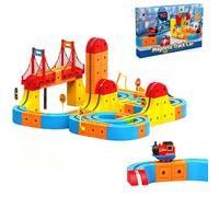 Electric Train Set Flexible Race Track for Kids, DIY Car Tracks Set, Car Track for Toddlers 3-8, Building Toy Train Track Gravity-Defying 3D Embedded Layouts & Motorized Car (151Pcs)