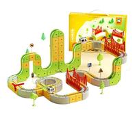 Electric Train Set Flexible Race Track, Magnetic Track with Electric Trains, 3D Gravity-Defying Building Car Toys for 3 4 5 6 7 8 Years Old Boys Girls Christmas Gifts (166pcs)