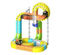 Electric Train Set Flexible Race Track, Treno Elettrico per Bambini Set, Tracciato 3D Integrabile con Macchinina Motorizzata, per Bambini dai 4 agli 8 Anni, Giochi Regalo Natale/Compleanno (105pcs)