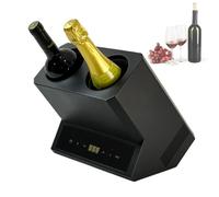 Electric Wine Chiller Decanter, Raffreddatore Per Vino a Bottiglia Singola O Doppia, Temperatura Regolabile 5-18°C, Controllo Touchscreen, Refrigeratore Elettrico Portatile Per Vini Ros Double bottle