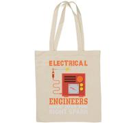 Electrical Engineers Have Just The Right Spark - Borsa in cotone naturale, colore: Bianco