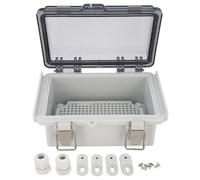 Electrical Junction Box IP67 Waterproof Outdoor Project Enclosure, Transparent Hinged Cover with ABS Housing and Stainless Steel Buckle, for Home Industrial Wiring Applications