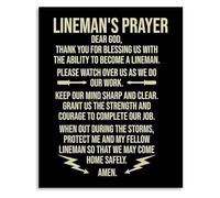 Electrical Lineman Tribute Prayer Poster Power Line Worker Blessing For Utility Room Union Wall Decor(Unframed,08x12inch(20x30cm))