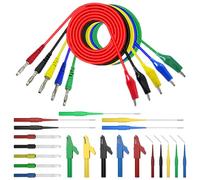 Electrical Multimeter Test Lead - PVC & Alloy, 7.87x3.94x1.18in Banana Plug Probe Set 25X Replaceable | Accurate Measurement Clamps For Multimeter, Voltmeter, Clamp Meter