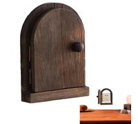 Electrical Outlet Cover Plates - No Drilling Household Socket Decorative Frame for Kitchen | Fairy Door Design Solid Wood Protective Cover with Miniature Hinge & Magnetic Latch for Home, Walls, Counte