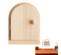 Electrical Outlet Cover Plates - Solid Wood Socket Frame | No Drilling Decorative Wall Plate With Fairy Door Design, Creative Button Protection For Kitchen Living Room Bedroom Home Decor Accessories
