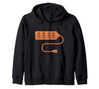 Electrical Outlet Plug And Socket Couples Halloween Costume Felpa con Cappuccio
