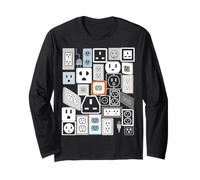 Electrical Outlet Plug And Socket Couples Halloween Costume Maglia a Manica