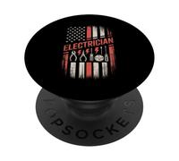 Electrician American Flag Pride 4th Of July Independance Day PopSockets PopGrip Adesivo