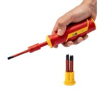 Electrician Screwdriver Set with Case Precision, Multi Bit Insulated, Home | Kit di riparazione isolato, sistema multi punte, punte a cambio rapido, impugnatura antiscivolo, manico lungo
